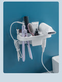 Hands Free Hair Dryer Holder Storage Box Curling Iron Shelf For Bathroom Organizer Storage Rack Bathroom Accessories Set Home