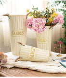 Retro Iron Vase Milky White Flower 