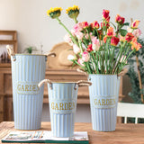 Retro Iron Vase Milky White Flower 