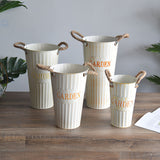 Retro Iron Vase Milky White Flower 